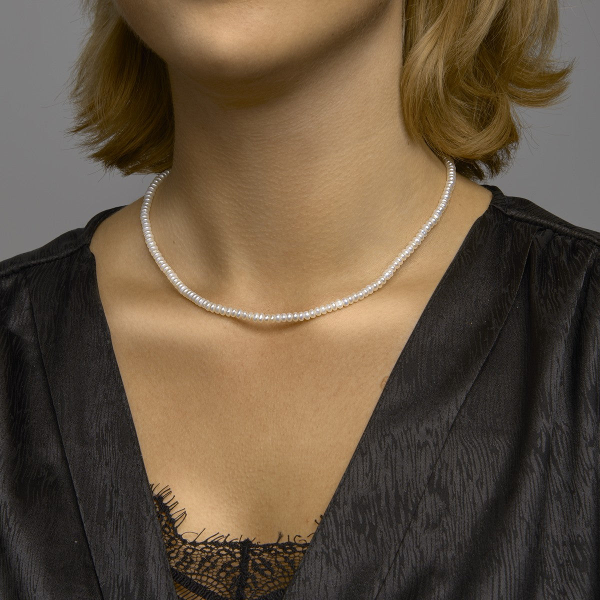 Fantasy Collection Collier parel 4,0 mm 41 + 4 cm zilver
