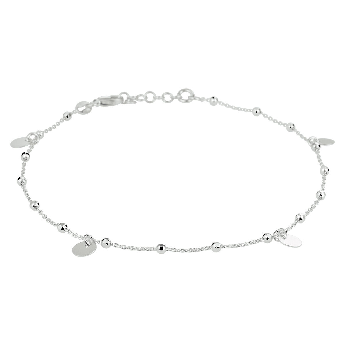 Fantasy Collection Enkelbandje rondjes 24 + 2 cm zilver
