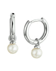 Zilver Gerhodineerd Klapoorringen Parel 1333342 - PansiteNederland.nl
