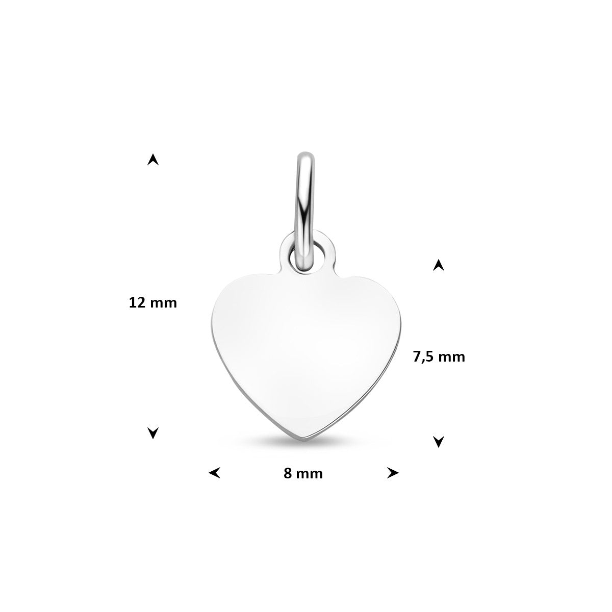 Graveerhanger hart zilver