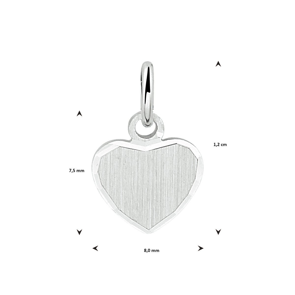 Fantasy Collection Graveerhanger hart gediamanteerd zilver