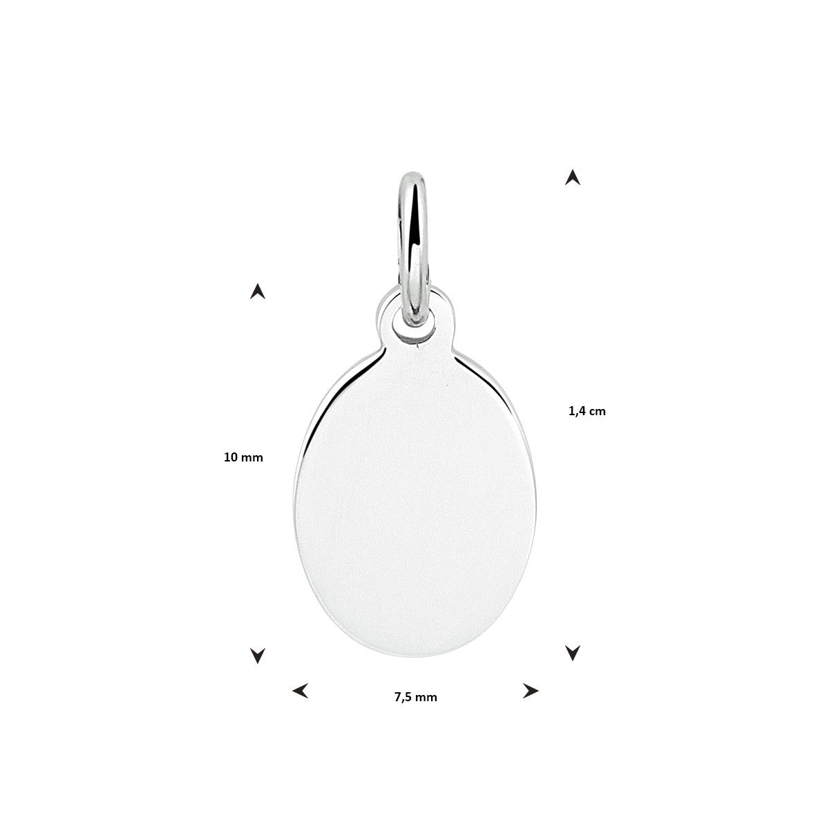 Fantasy Collection Graveerhanger ovaal zilver