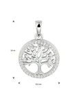 zilver gerhodineerd hanger levensboom zirkonia 1333435 - PansiteNederland.nl