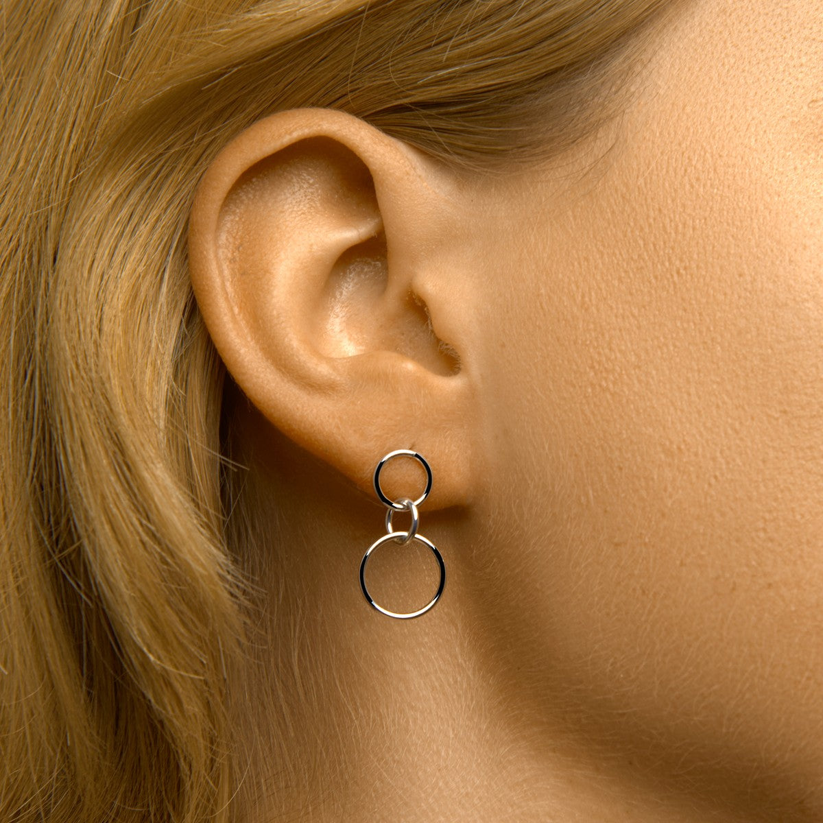Fantasy Collection Hangende oorbellen rondjes zilver