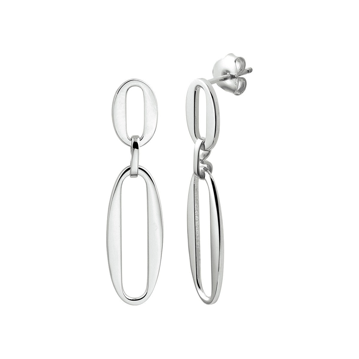 Fantasy Collection Hangende oorbellen paperclip zilver