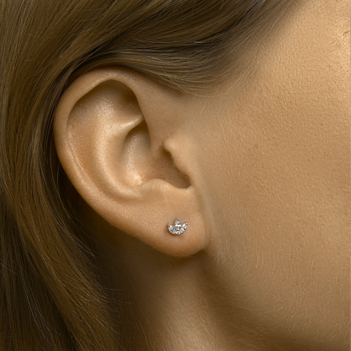 Oorknoppen lotus zirkonia - PSN1333474 - PansiteNederland.nl