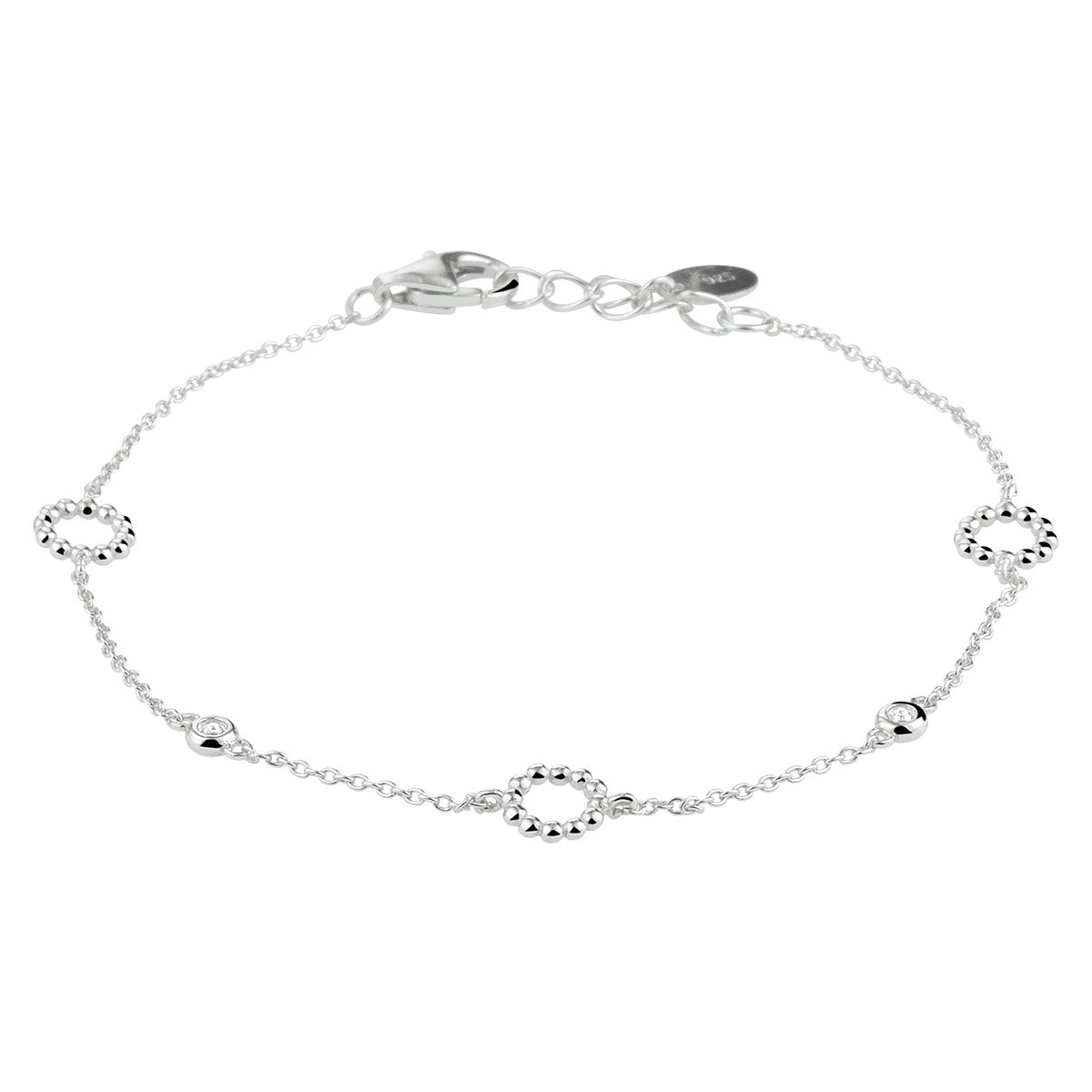 Fantasy Collection Armband zirkonia 16 + 2 cm zilver