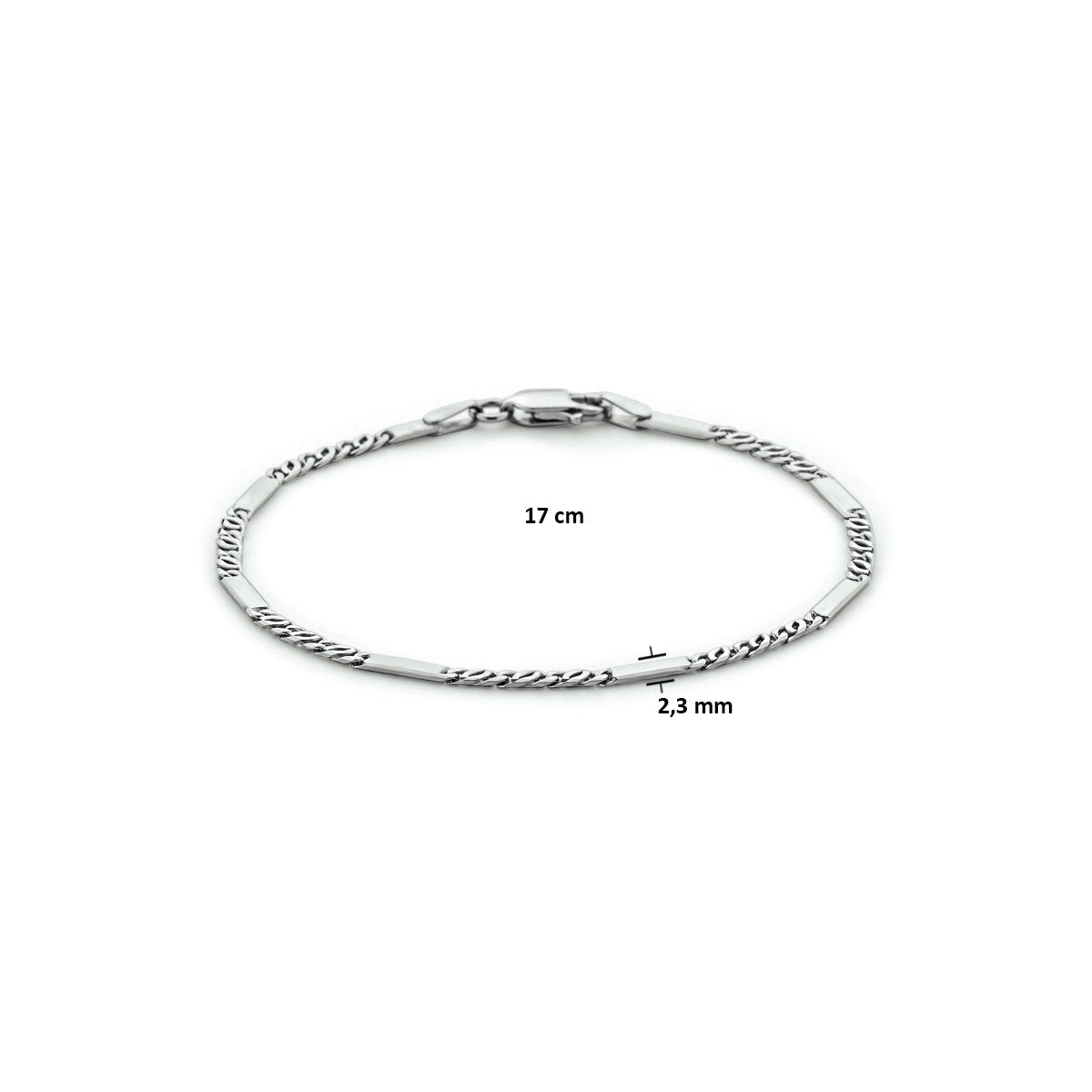 Fantasy Collection Armband valkenoog met tussenstuk 2,3 mm zilver