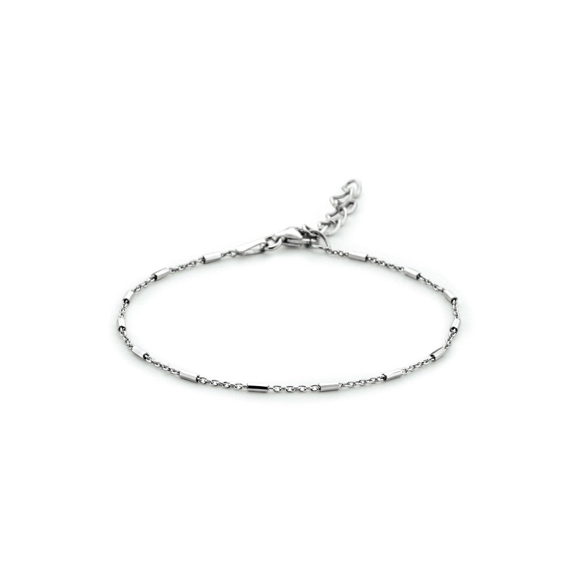 Fantasy Collection Armband buisjes 1,3 mm 16 + 3 cm zilver