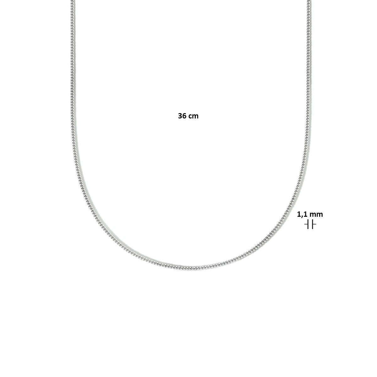 Fantasy Collection Collier gourmette 1,1 mm zilver
