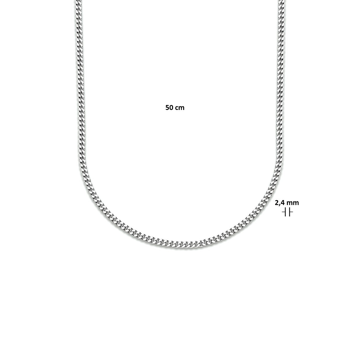 Fantasy Collection Collier gourmette 2,4 mm zilver