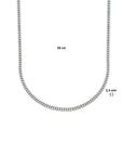 Zilver Gerhodineerd Collier Gourmette 4-Zijdes Geslepen 2,4 mm 1333558 - PansiteNederland.nl
