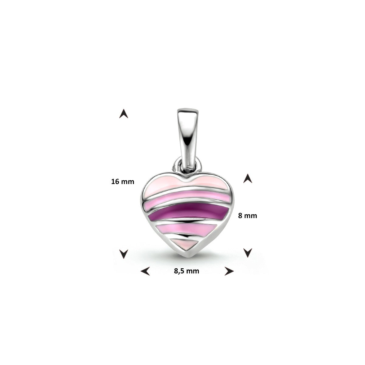 Fantasy Collection Hanger emaille hartje zilver