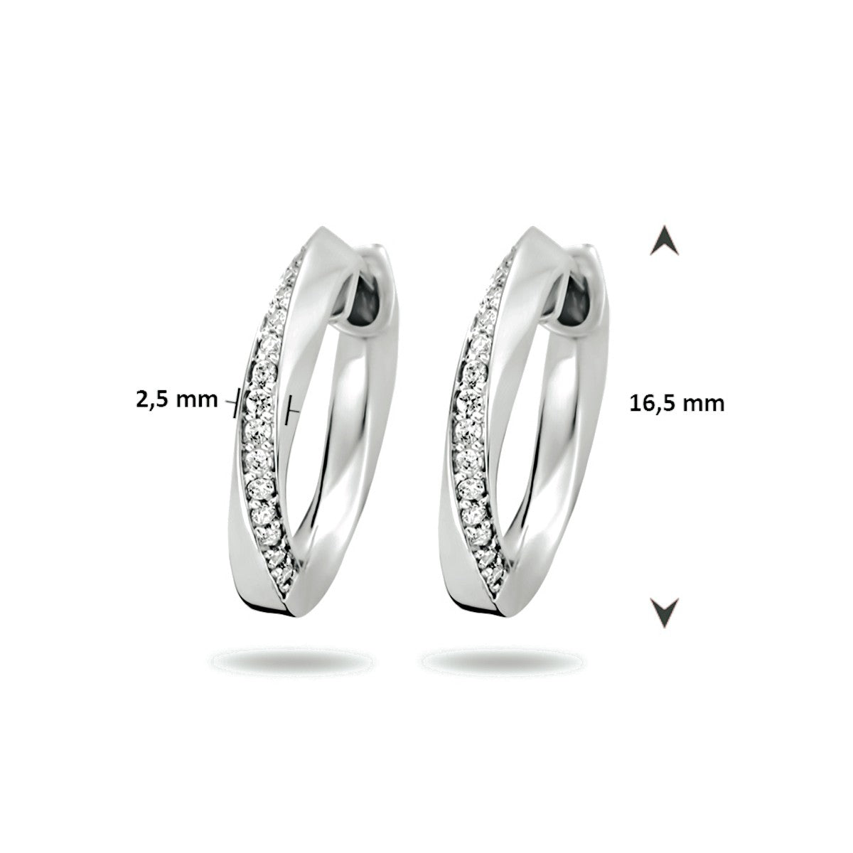 Fantasy Collection Oorbellen zirkonia zilver