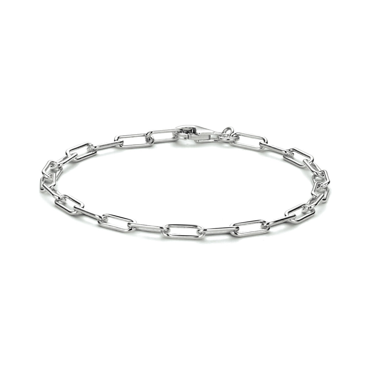 Fantasy Collection Armband paperclip ronde buis 3,5 mm 18 cm zilver - PSN1333628