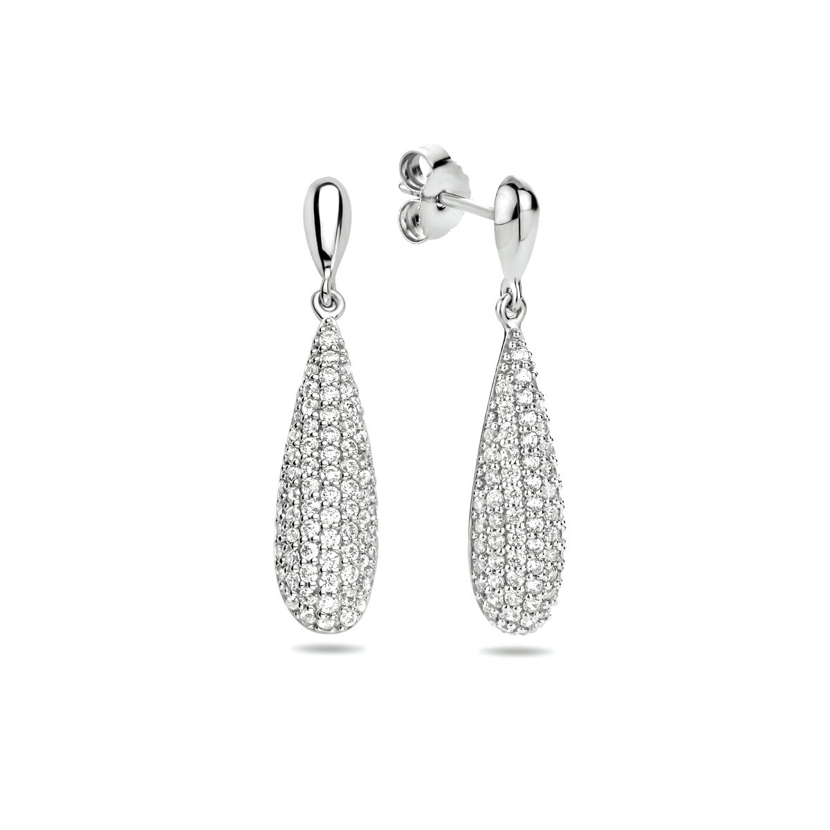 Fantasy Collection Hangende oorbellen zirkonia zilver