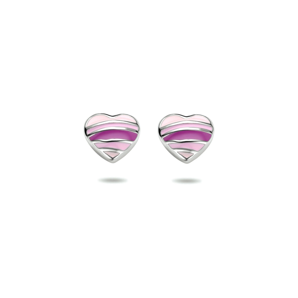 Fantasy Collection Oorbellen emaille hart zilver