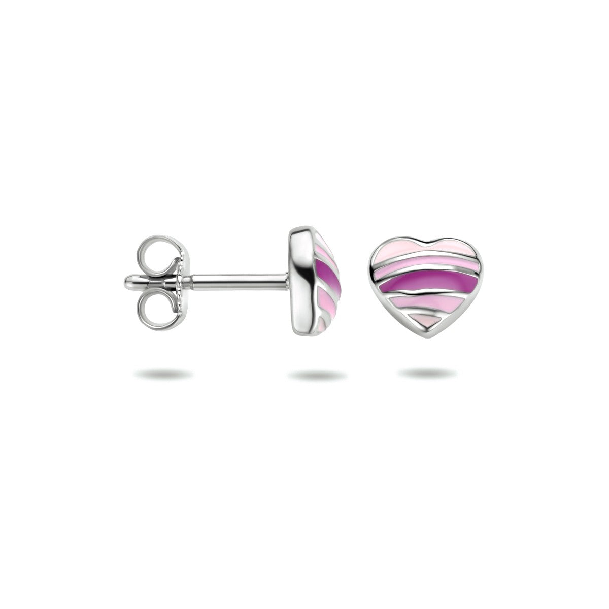 Fantasy Collection Oorbellen emaille hart zilver