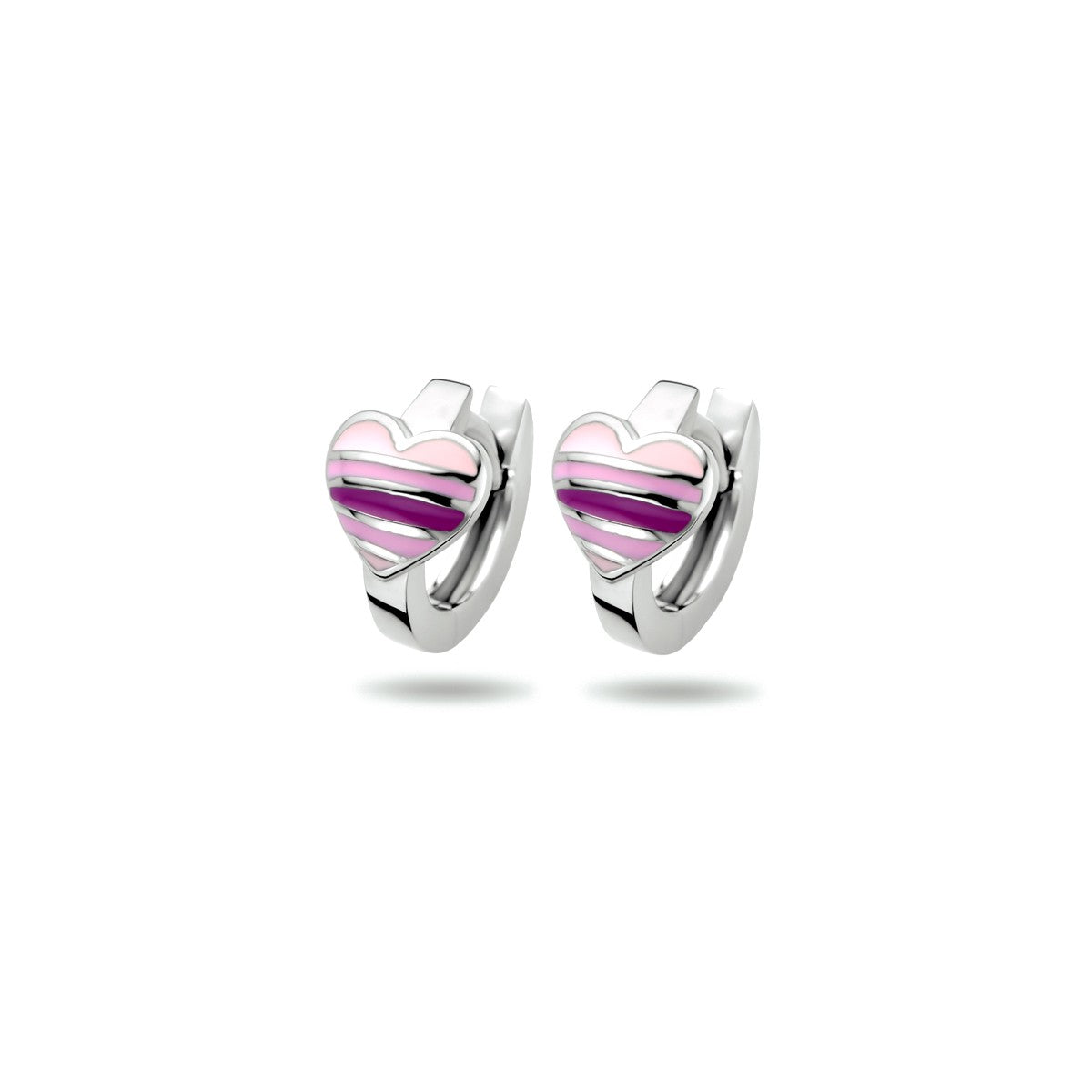 Fantasy Collection Oorbellen emaille hartje zilver