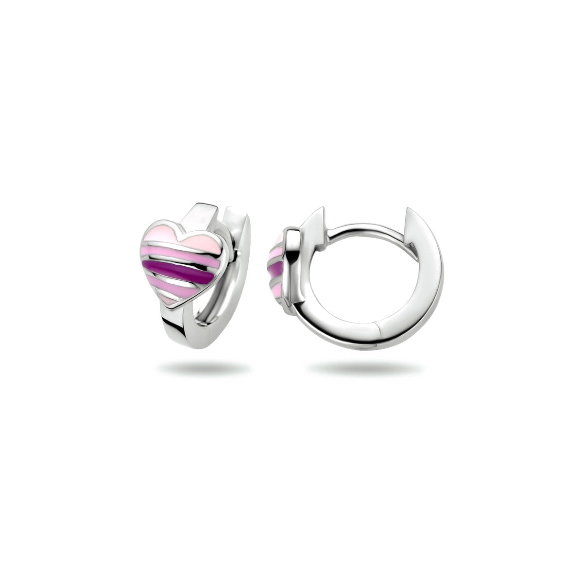 Fantasy Collection Oorbellen emaille hartje zilver