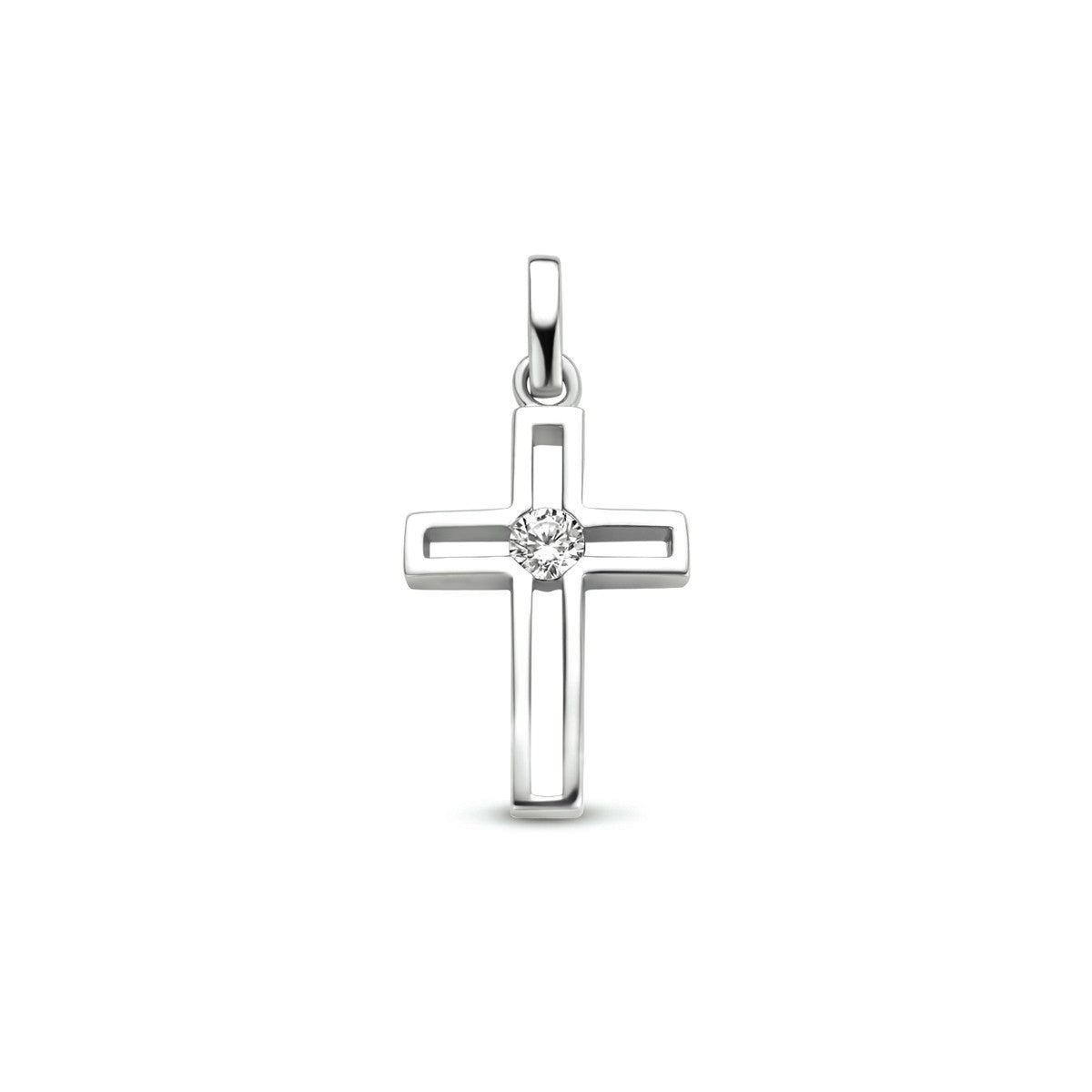 Fantasy Collection Hanger kruis zirkonia zilver