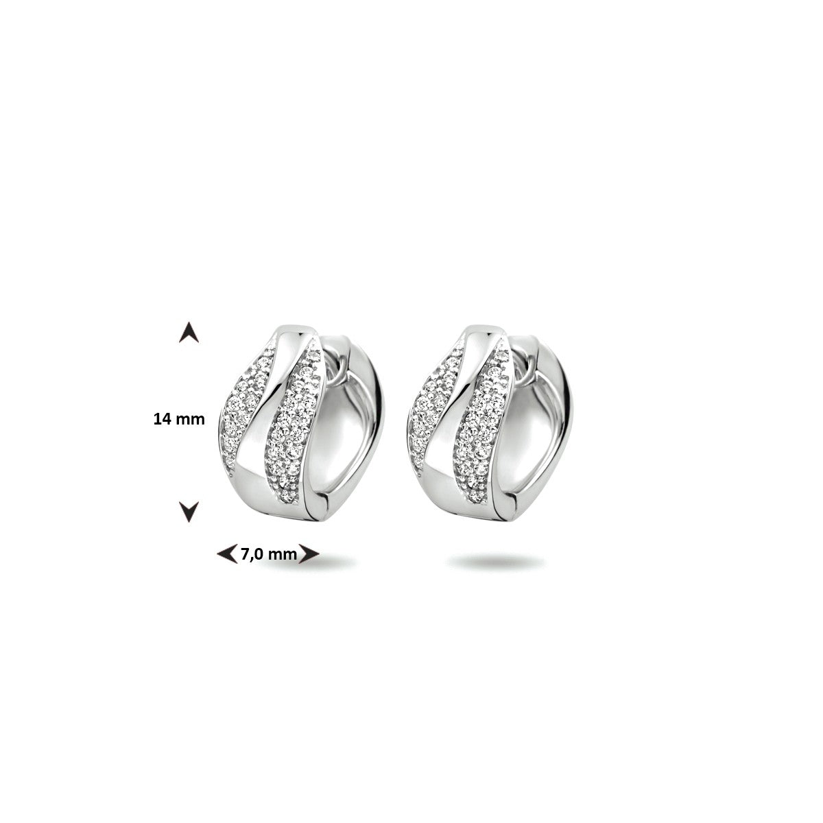Fantasy Collection Oorbellen zirkonia zilver