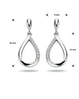 Zilver Gerhodineerd Oorhangers Druppel Zirkonia 1333814 - PansiteNederland.nl