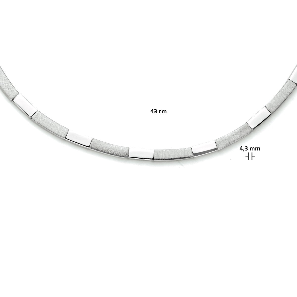Fantasy Collection Collier 4,3 mm 43 cm poli/mat zilver