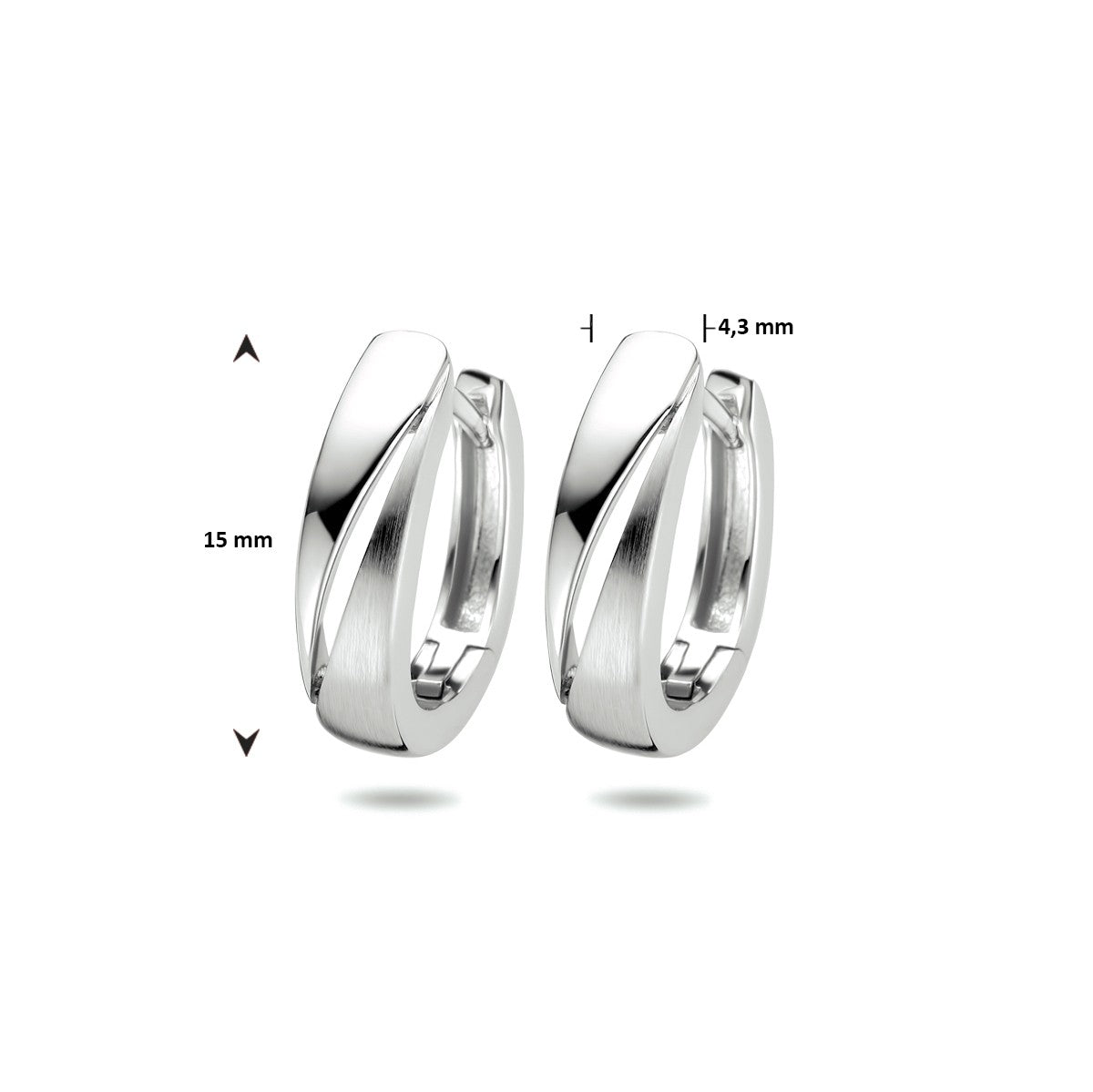 Fantasy Collection Oorbellen poli/mat zilver