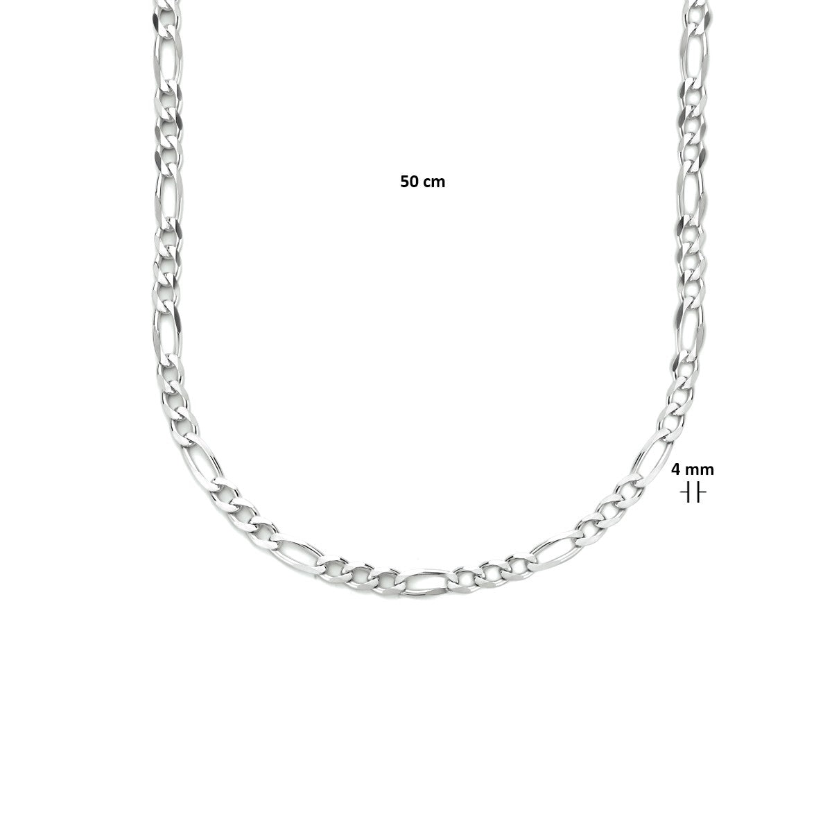 Fantasy Collection Collier figaro 4,0 mm zilver