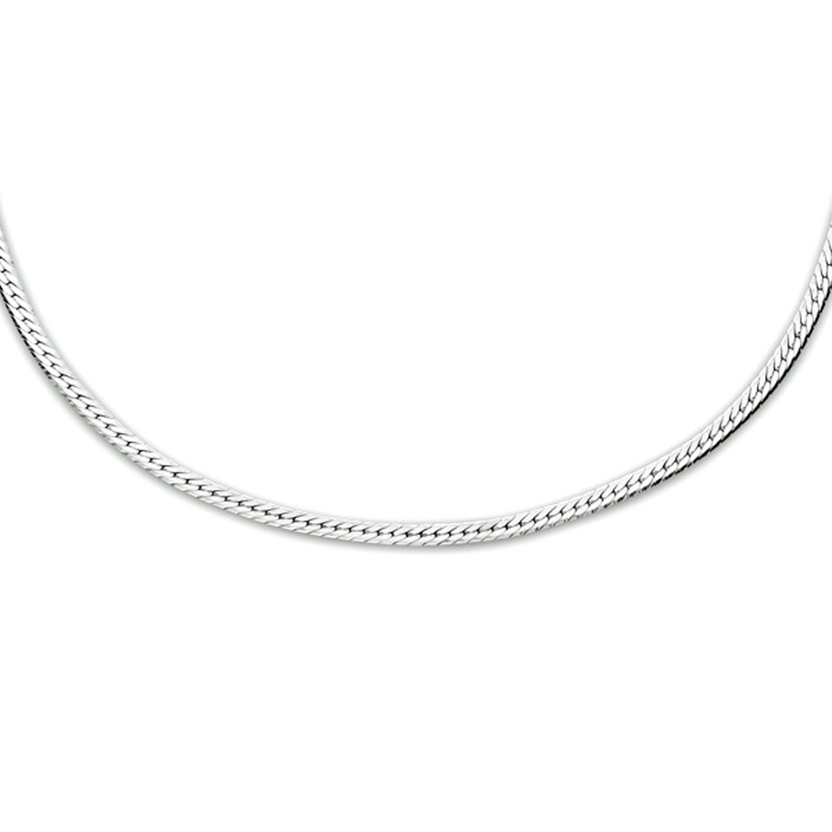 Fantasy Collection Collier slang plat 1,7 mm 40 + 5 cm zilver