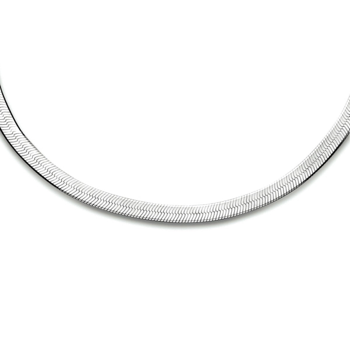 Fantasy Collection Collier slang plat 3,3 mm 40 + 5 cm zilver