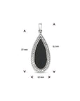 zilver gerhodineerd hanger onyx en zirkonia 1333855 - PansiteNederland.nl
