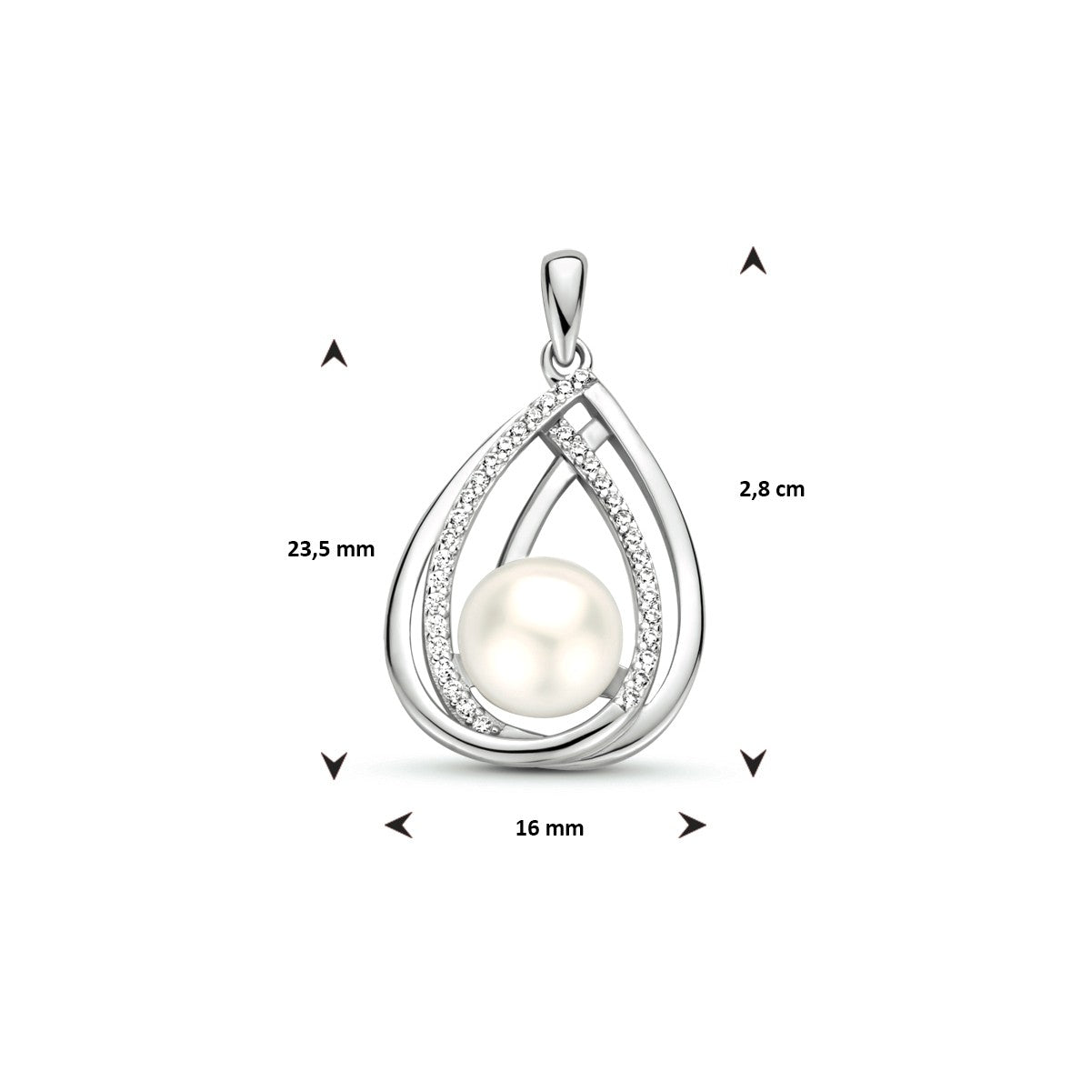 Fantasy Collection Hanger parel zirkonia zilver