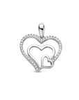 zilver gerhodineerd hanger hart zirkonia 1333887 - PansiteNederland.nl