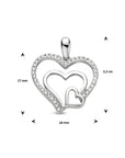 zilver gerhodineerd hanger hart zirkonia 1333887 - PansiteNederland.nl