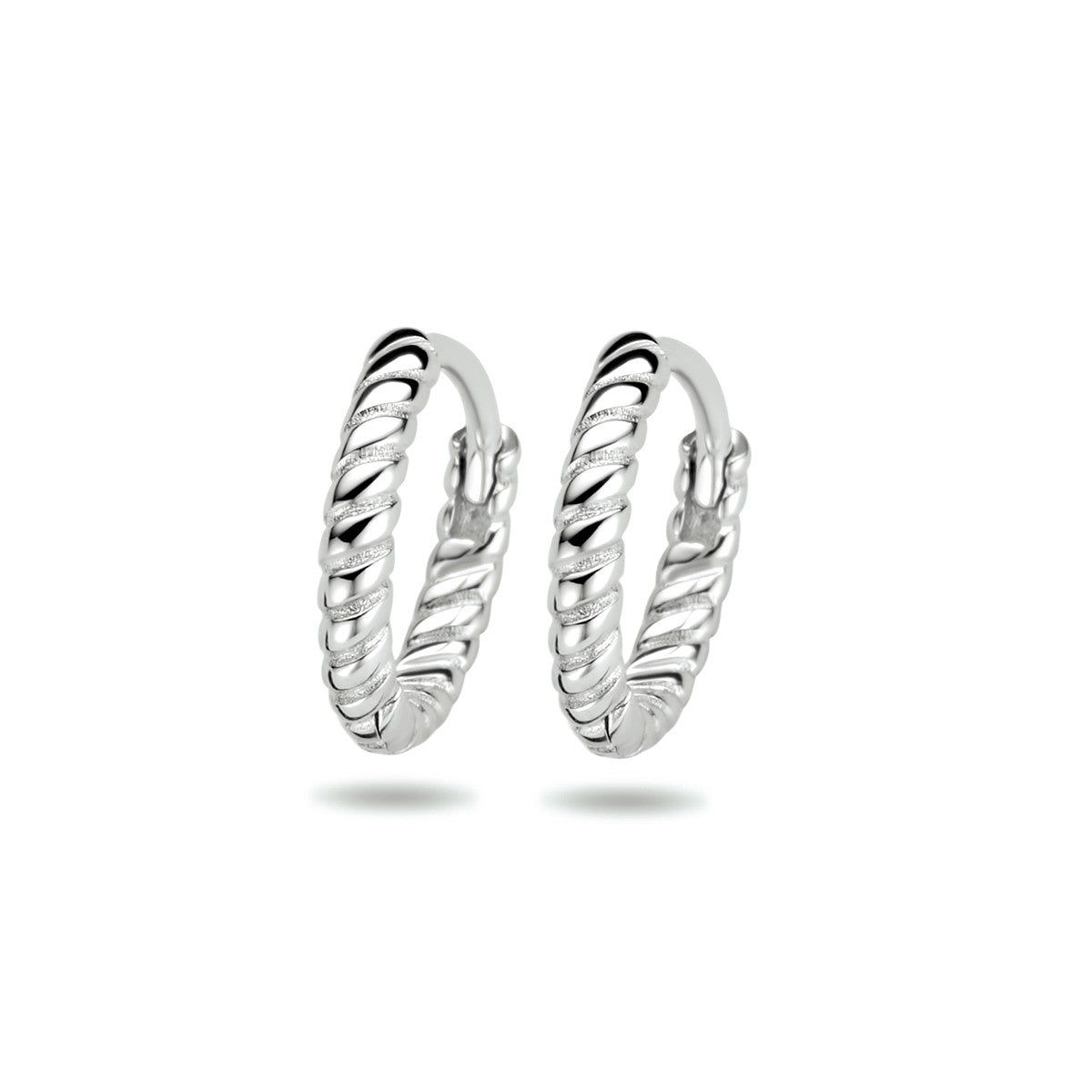 Fantasy Collection Oorbellen gedraaid 11 mm zilver