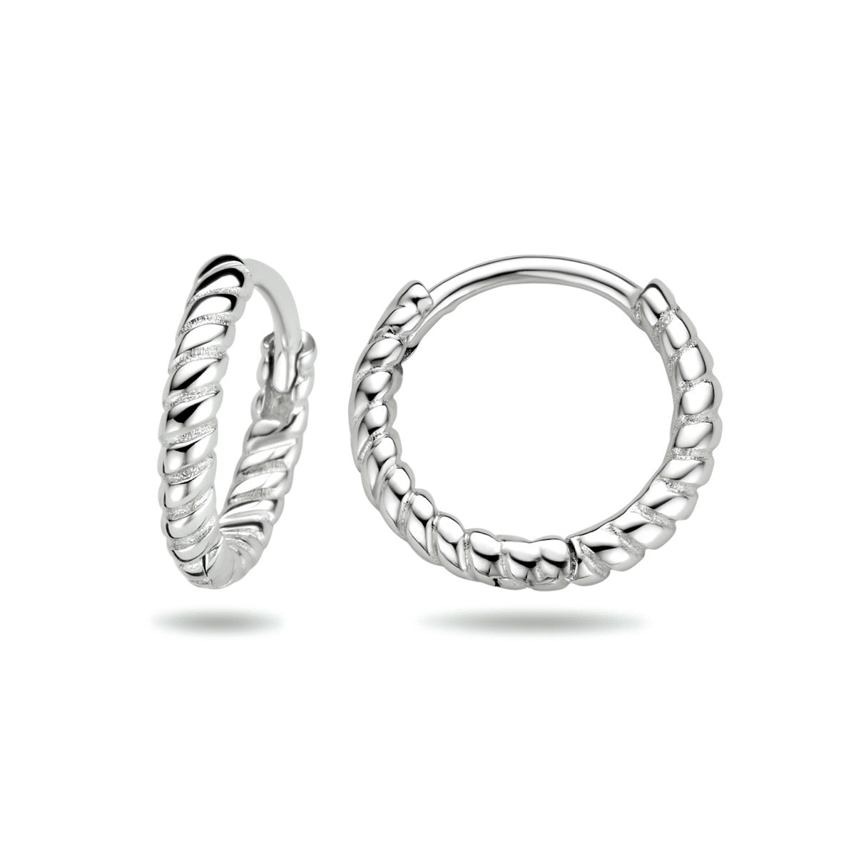 Fantasy Collection Oorbellen gedraaid 11 mm zilver