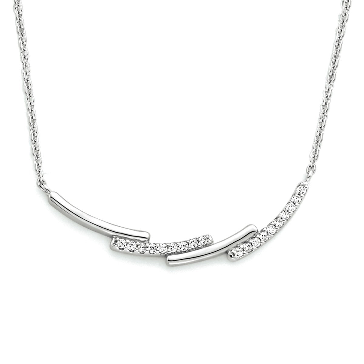 Fantasy Collection Collier zirkonia 42 + 3 cm zilver