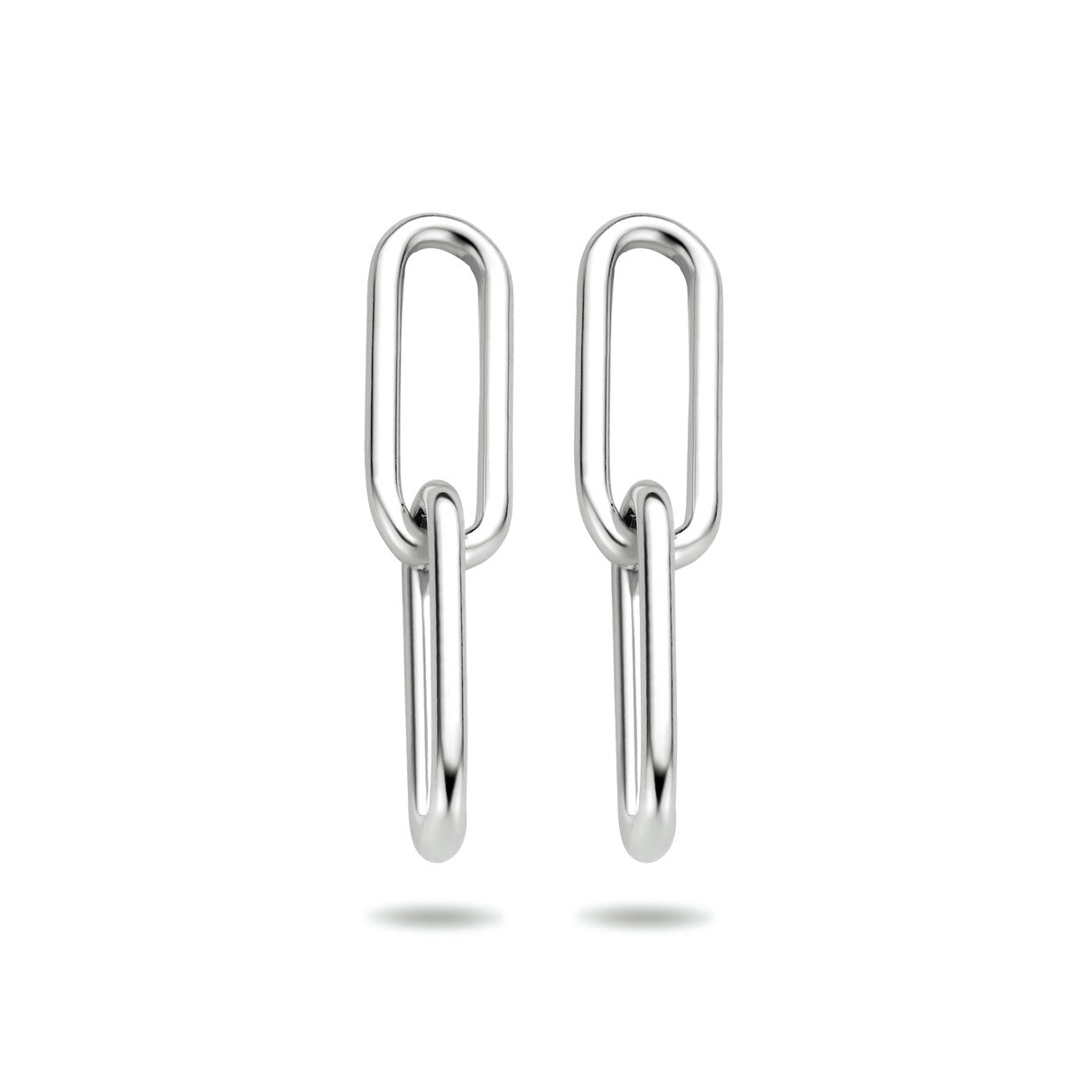 Fantasy Collection Hangende oorbellen paperclip zilver