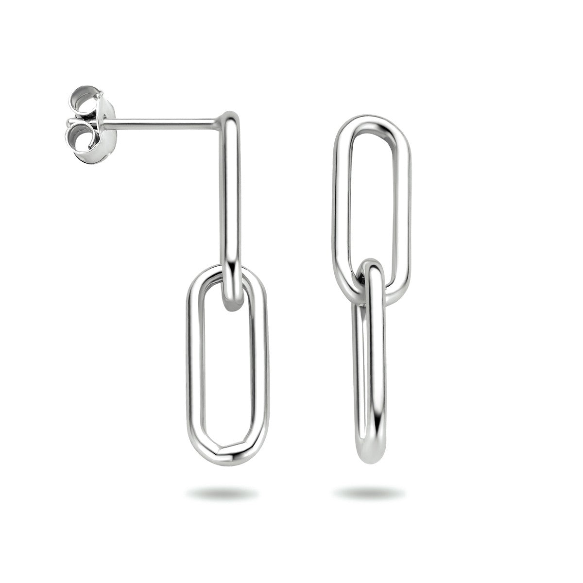 Fantasy Collection Hangende oorbellen paperclip zilver