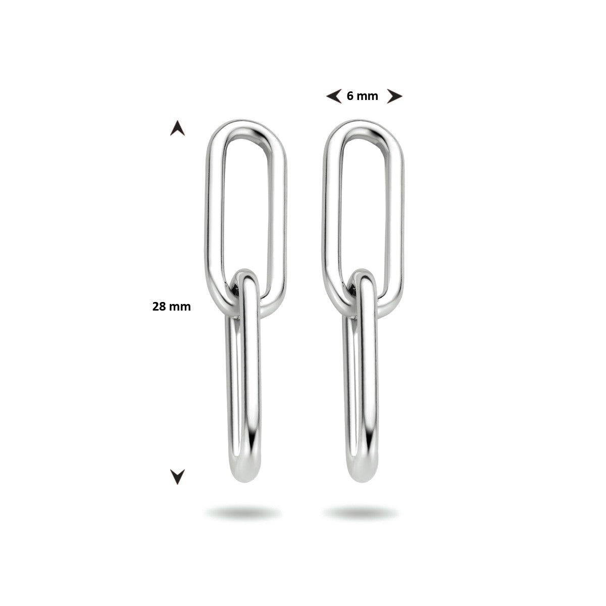 Fantasy Collection Hangende oorbellen paperclip zilver
