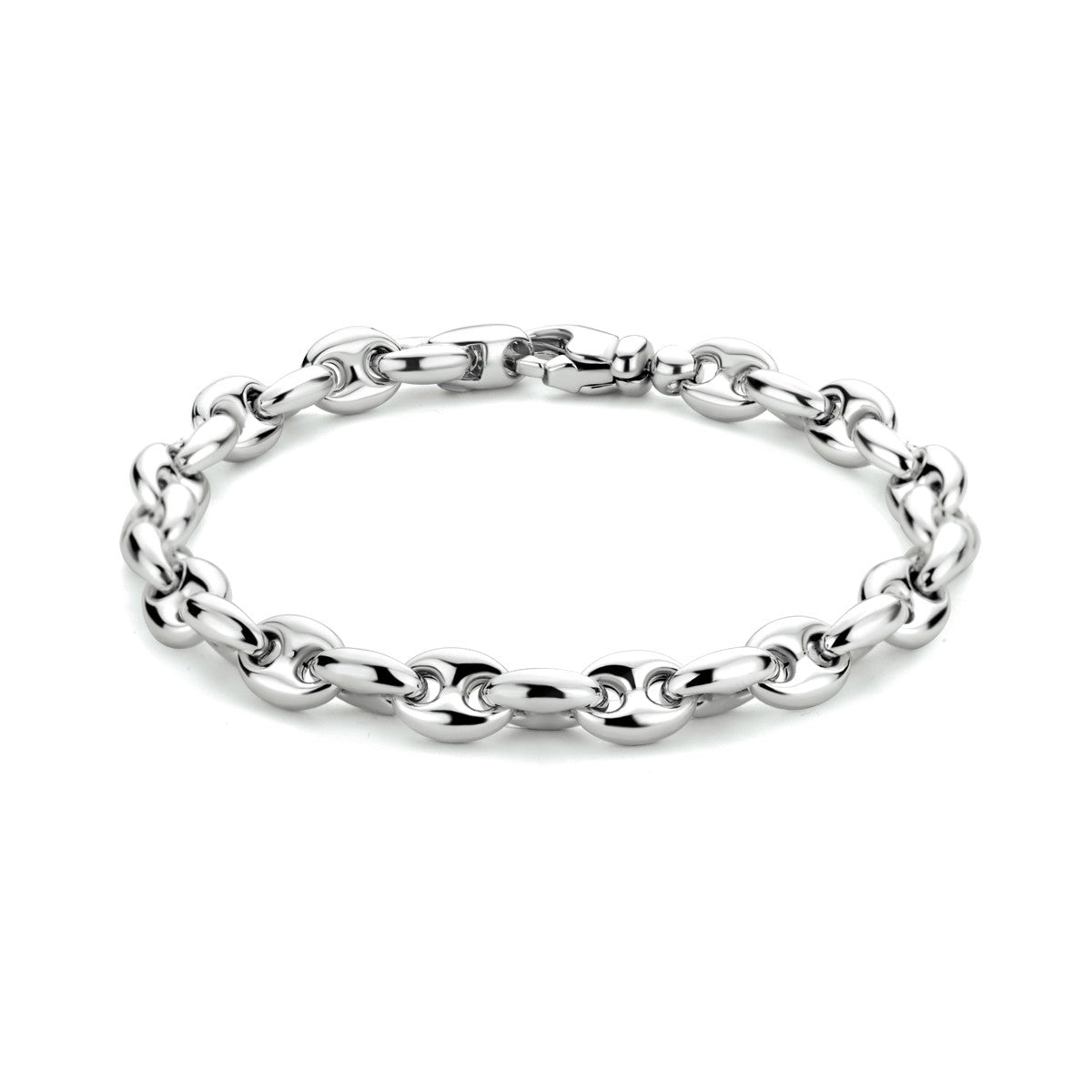 Fantasy Collection Armband koffieboon 7,4 mm 20 cm zilver