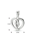 zilver gerhodineerd hanger hart 1333963 - PansiteNederland.nl