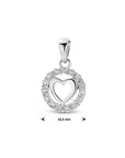 zilver gerhodineerd hanger hart zirkonia 1333964 - PansiteNederland.nl