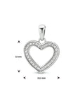 zilver gerhodineerd hanger hart zirkonia 1333966 - PansiteNederland.nl