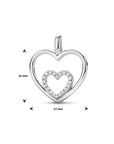 zilver gerhodineerd hanger hart zirkonia 1333967 - PansiteNederland.nl