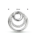 zilver gerhodineerd hanger rondje zirkonia 1333970 - PansiteNederland.nl