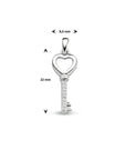 zilver gerhodineerd hanger sleutel zirkonia 1333975 - PansiteNederland.nl