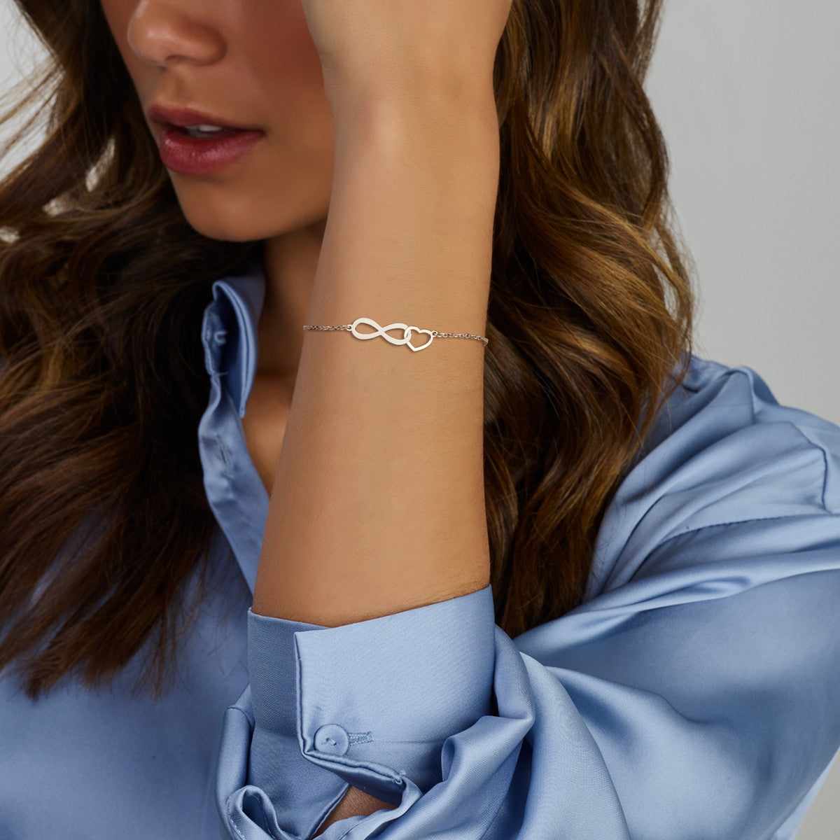 Fantasy Collection Armband infinity en hart 16 + 3 cm zilver